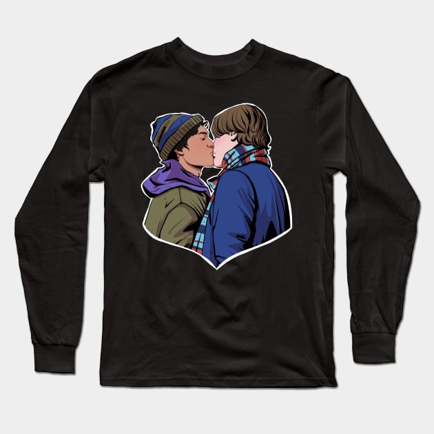 Wilhelm and Simon kissing | Young Royals fanart Long Sleeve T-Shirt by crisshasart